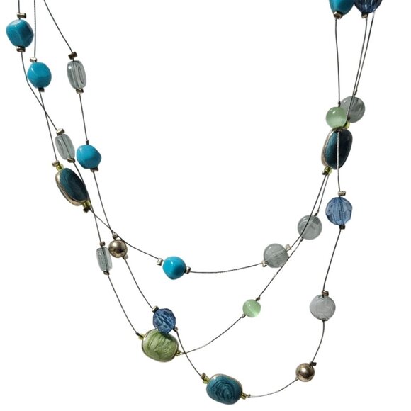 Boho Multicolor Beaded Layered Necklace Multi Strand Retro Fashion Jewelry Women - Picture 1 of 5